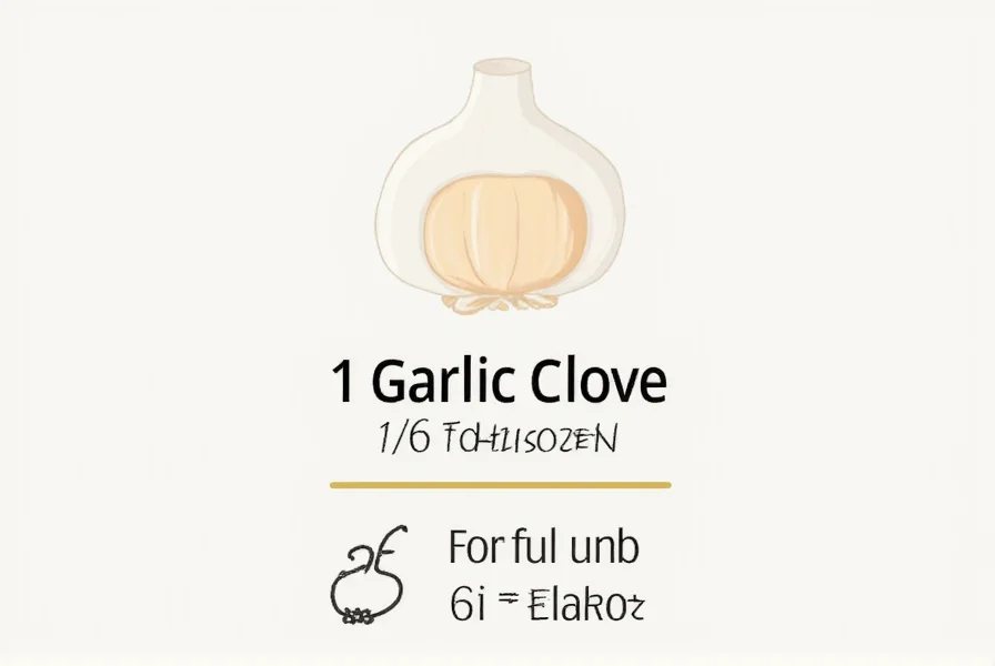 Close-up of fresh garlic cloves next to measuring spoons showing 1/2 teaspoon minced garlic