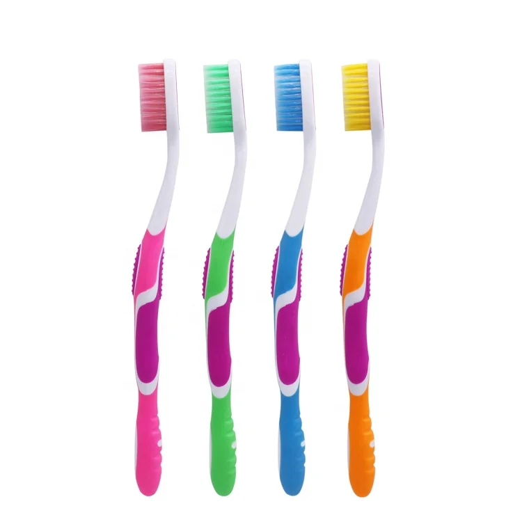 

Ergonomic color comfortable soft brush handle deep oral clean toothbrush for adult
