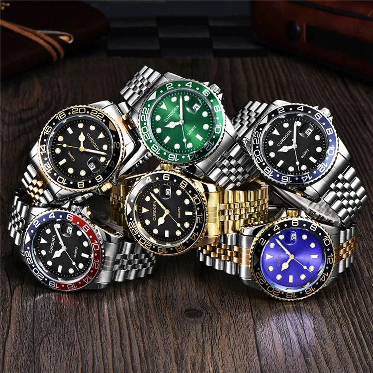 

Top Quality All Steel Men'S Business Quartz Watches Mechanical Luxury Watches, Picture shows