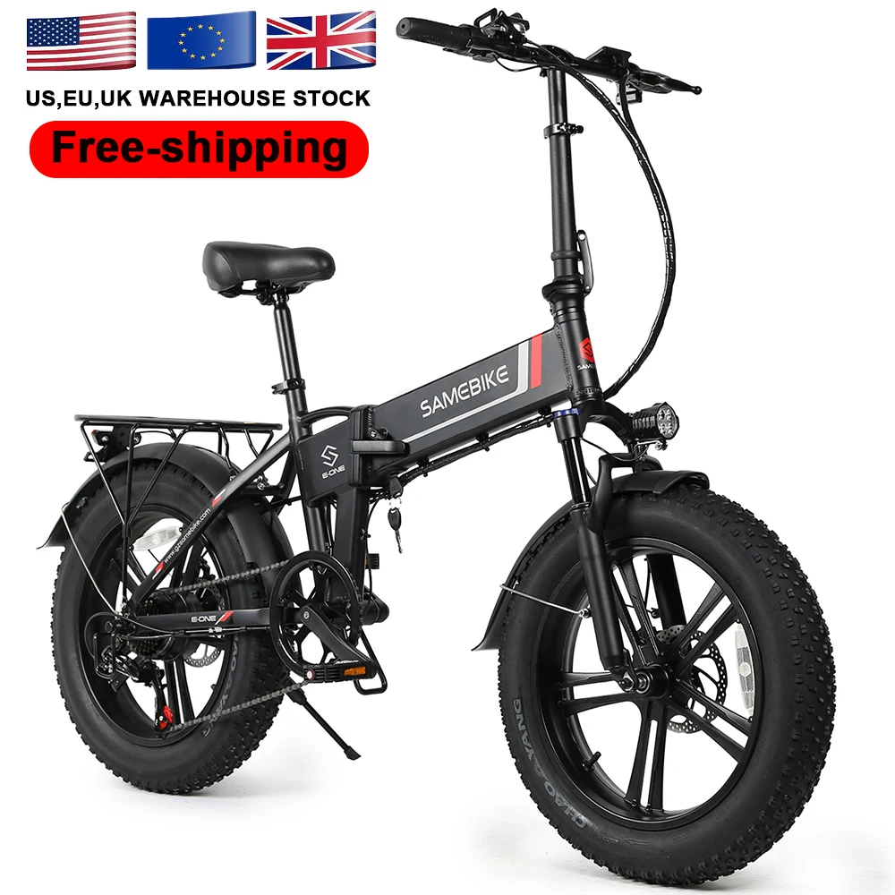 USA local stock SAMEBIKE 500w 48V full suspension powerful 20"*4.0" folding mountain ebike fat tire electric bike bicycle