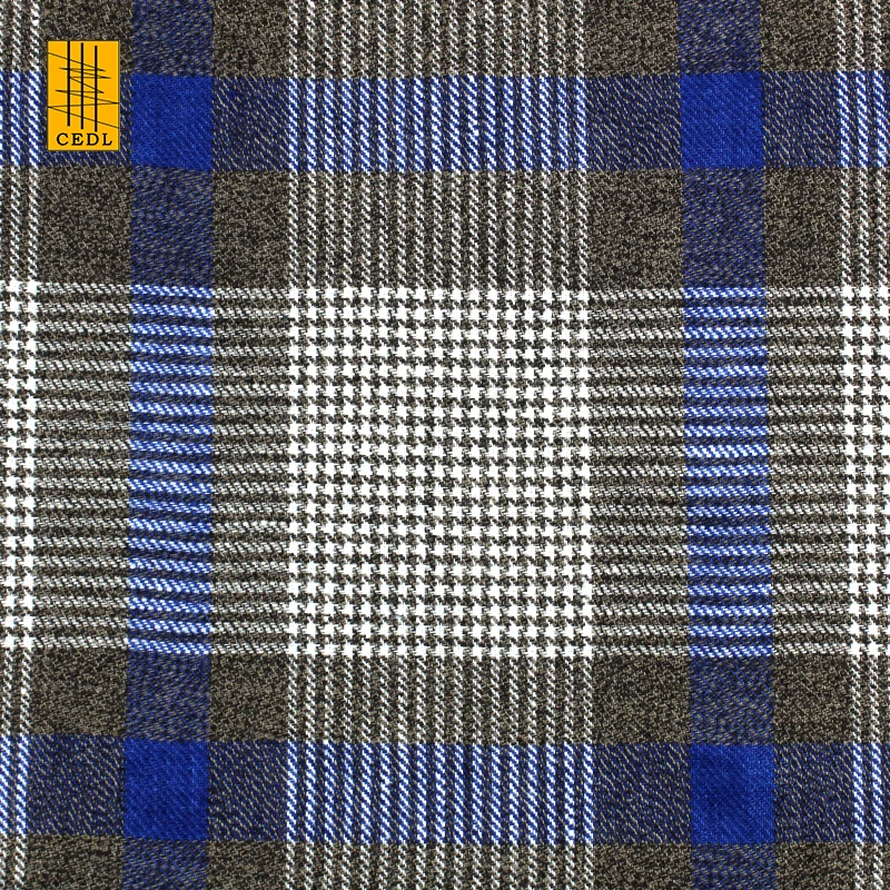 Wholesale Price Extra-fine Yarn-Dyed Check Plaid Fabric for Men's Suit