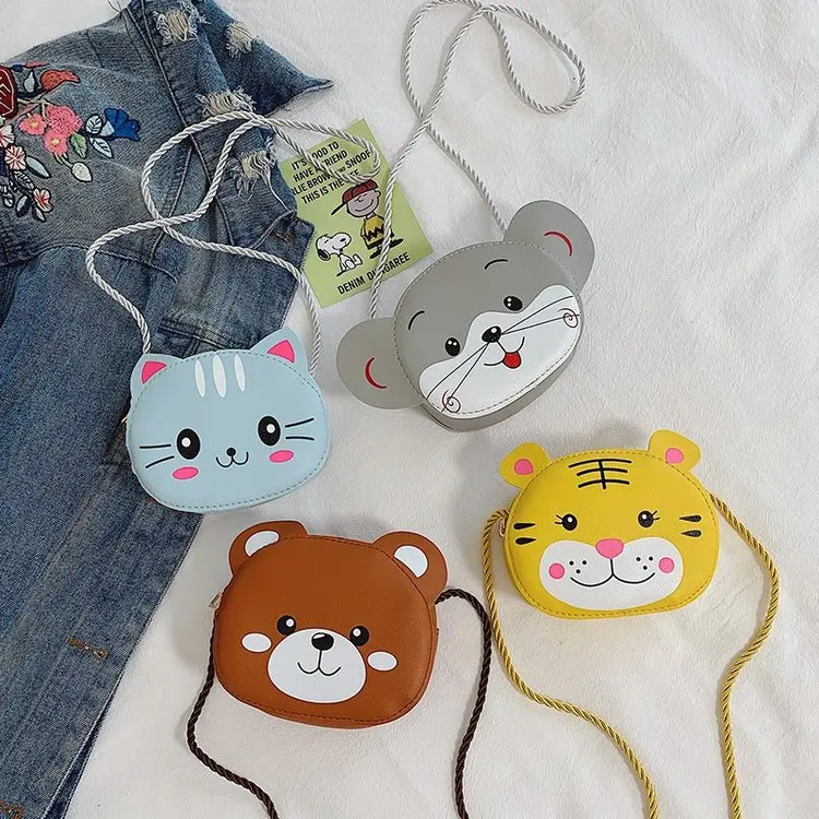

2021 Wholesale Fashion Mini Rabbit Cat Animal Shape Coin Purse Kids Girls Purses Crossbody Handbags, 5 colors