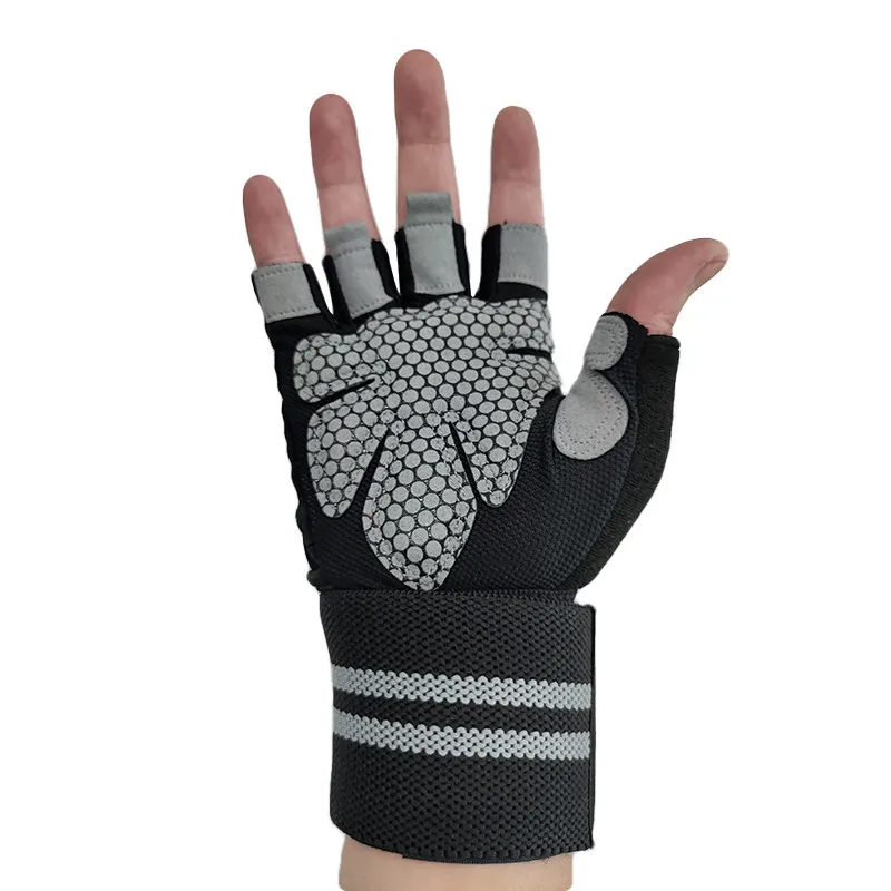 

Black training gloves Wear Resistant Snug weight lifting gloves with wrist support half finger Gym gloves, Grey,pink,black