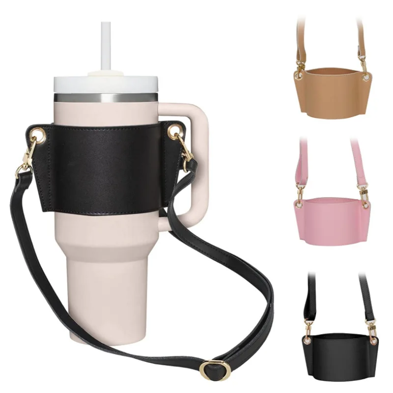 

Stock Hot Selling 40 oz Tumbler Sleeve Case PU Leather Water Bottle Carrier Bags Sleeve 40 oz Tumbler Cup Bag