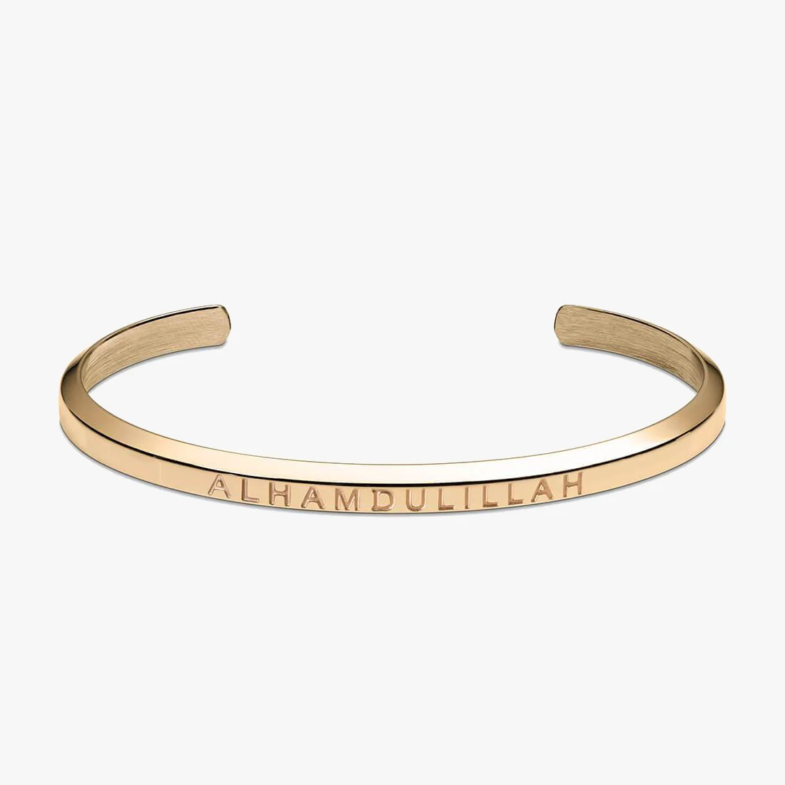 

Custom Name Plated Alhamdulillah Laser C Shape Religious Stainless Steel Cuff Bangle