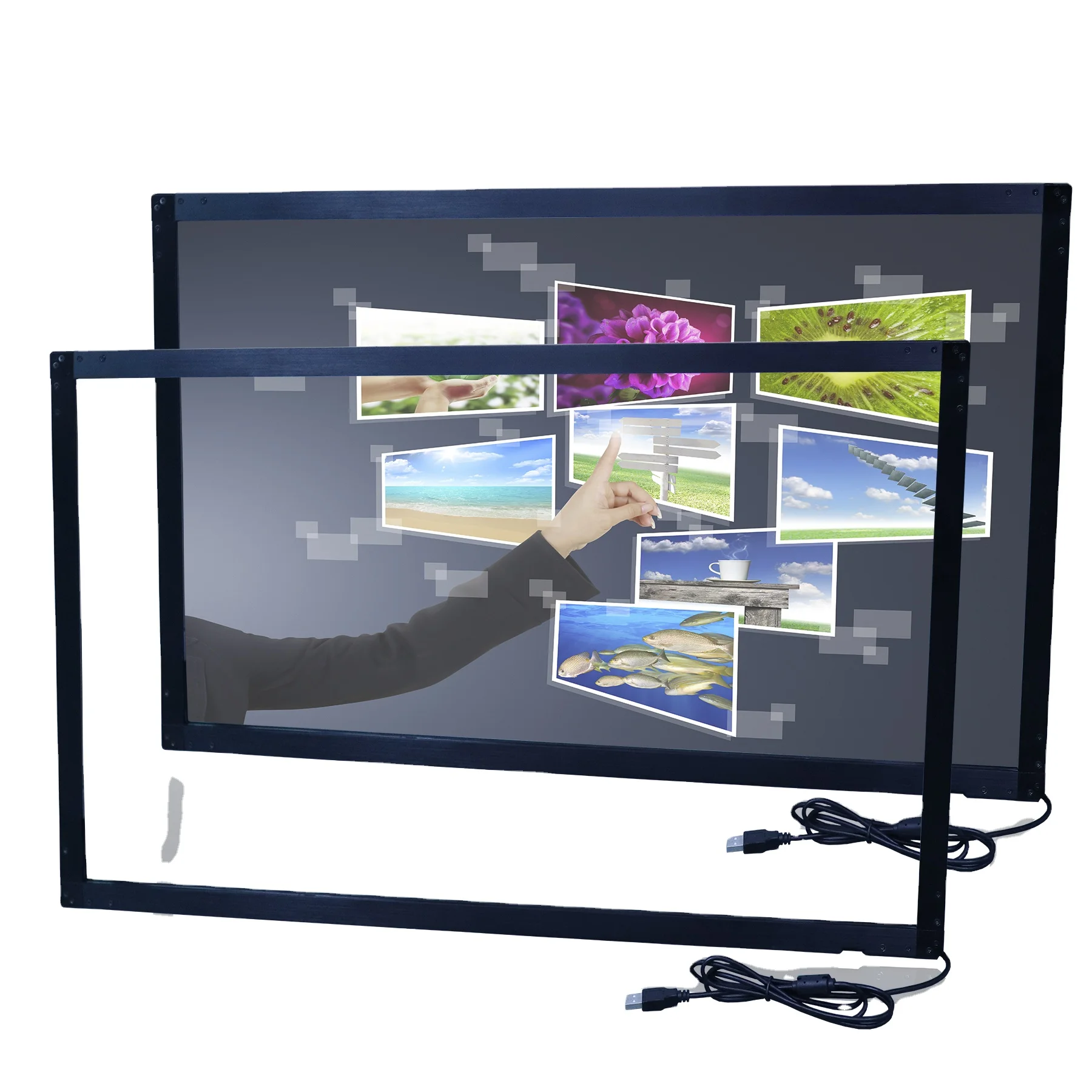 

High quality made in china  multi-point infrared USB touch frame large IR touch screen panel overlay kit, Black