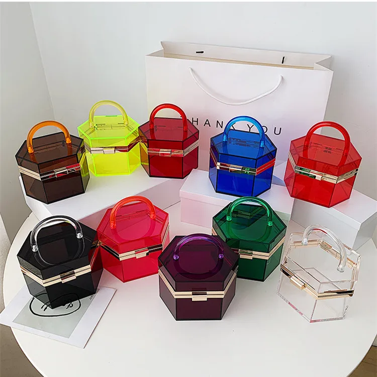 

2021 trends ladies clutch wedding purse transparent acrylic box bag latest girls evening party bags