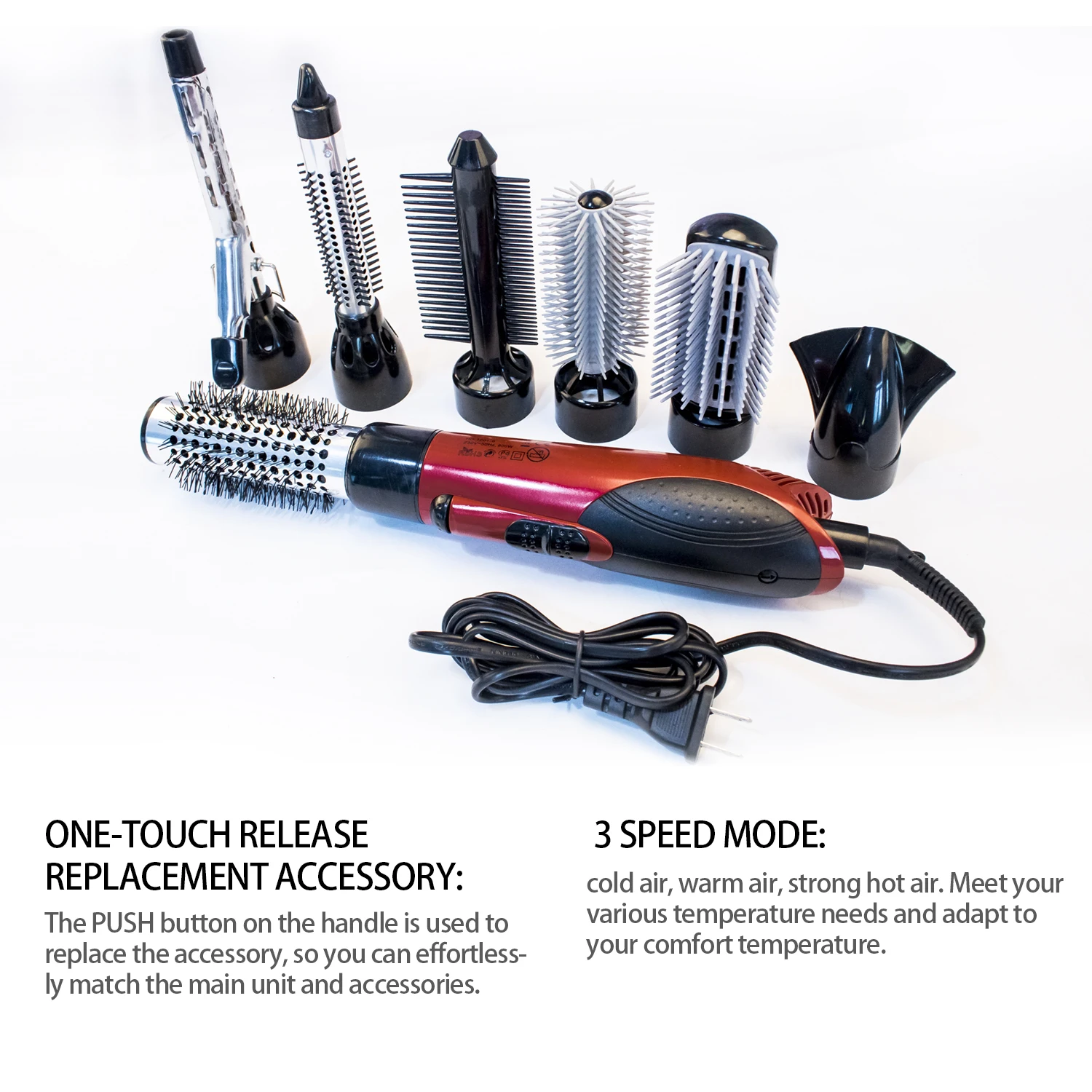 Hot Hair Brush 7 In 1styler And Dryer Hair Salon Professional Tools Kit