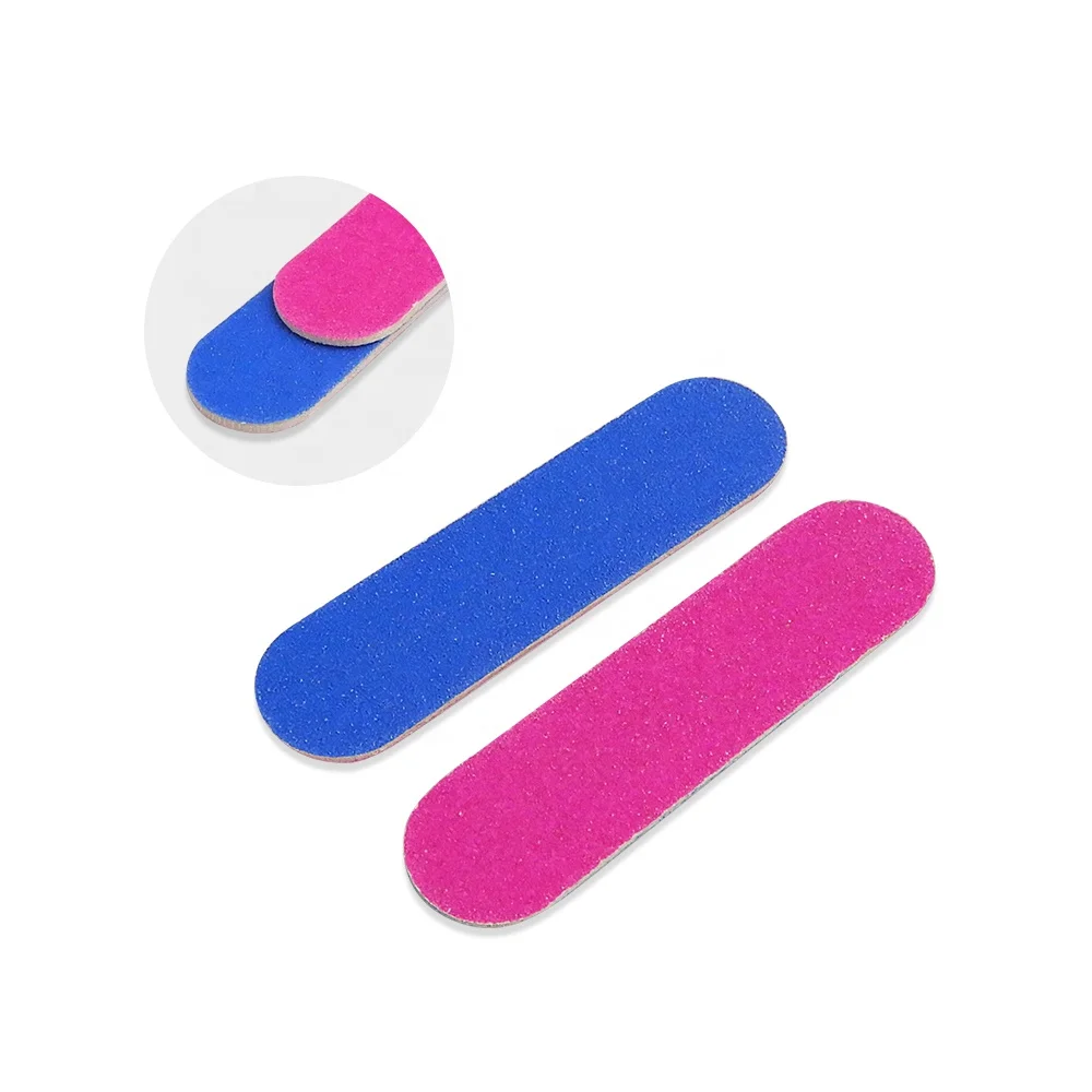 

100 Pieces Mini Double-Sided Disposable Nail Files 180 240 Grit Wooden Nail File, Pink , blue