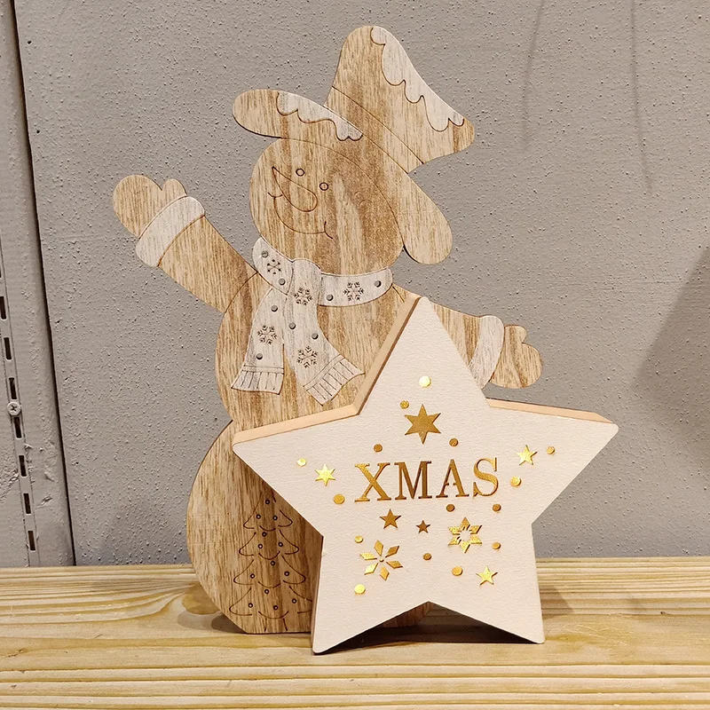 Christmas decorations Wooden battery LED Christmas Tree light for Christmas gift