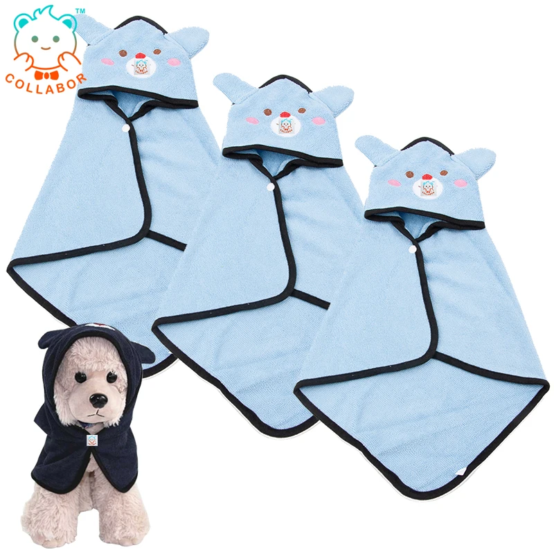 

COLLABOR Cotton De Tulia Pet Robe Towel Embroidered Logo Pet Towel Absorbant Super Absorbent Pet Drying Towel, 8 pcs different color or customized