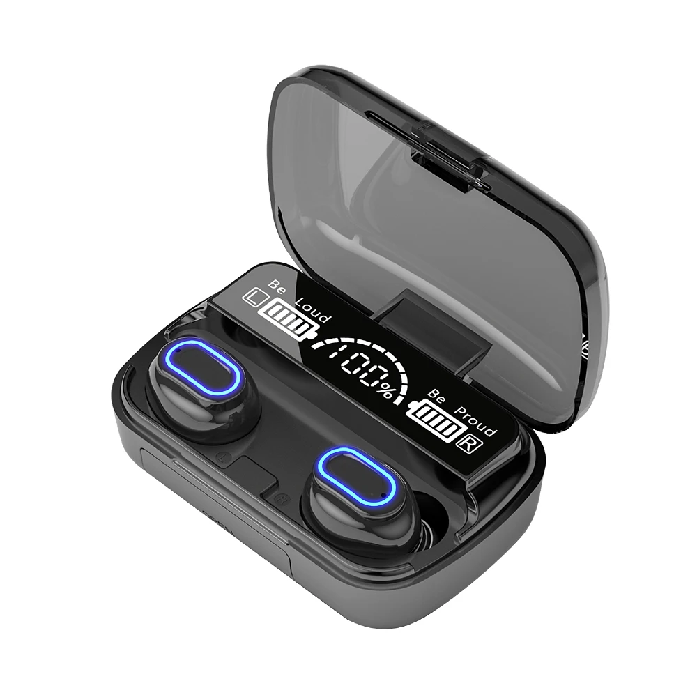 

M1 Earphones Headphones Headsets TWS V5.0 Wireless Earphones BT Wireless Earbuds With Power Bank, Black