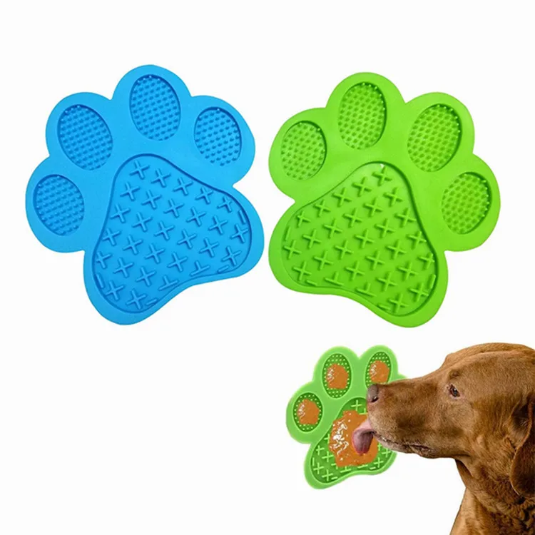 

Dogs Silicone Slow Feeder Mat Super Suction Dog Bath Distraction Device Peanut Butter Lick Pads, Green/yellow/blue/red