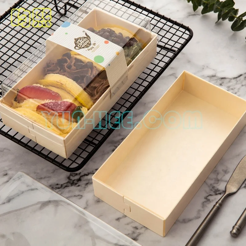 
Rectangle Disposable Water Proof and Liquid Proof Fixed Side Poplar Wood To-go Box with Lid 