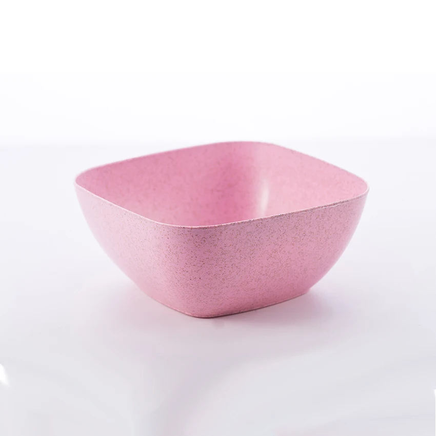 

Wheat Fiber Biodegradable Bowls Salad Used Bowl Plastic salad Bowls, Pink, blue, green, beige