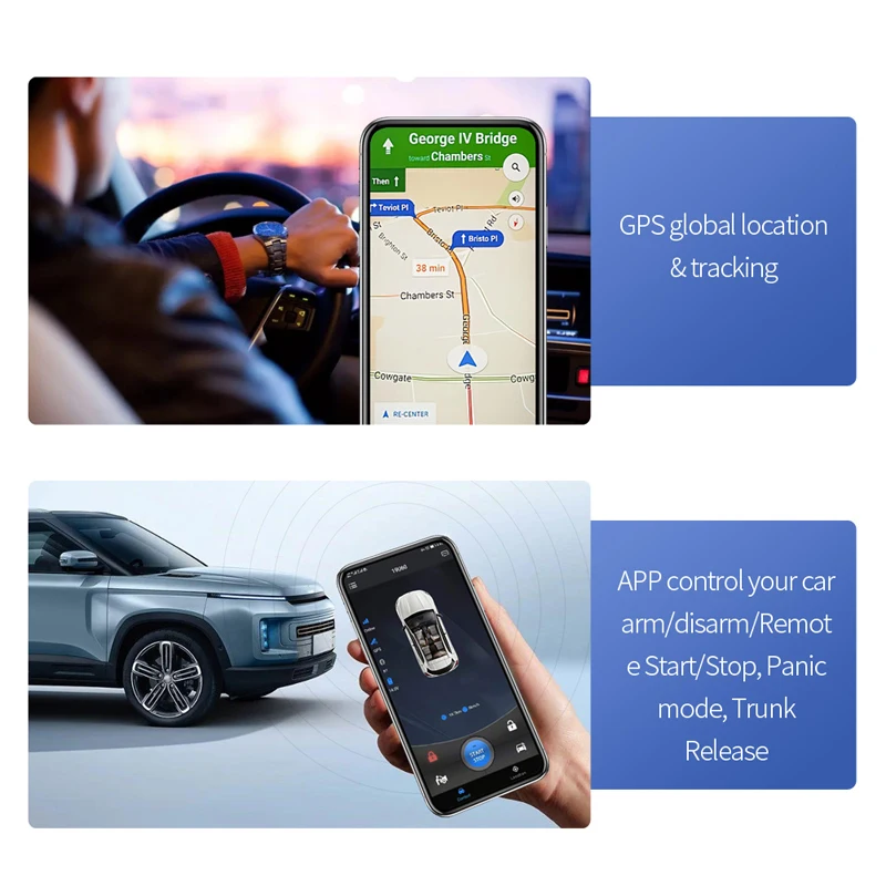 

EASYGUARD Smartphone APP IOS Android 4G 3G 2G PKE Keyless Entry Engine Start Stop Remote Start GSM GPS Car Tracker