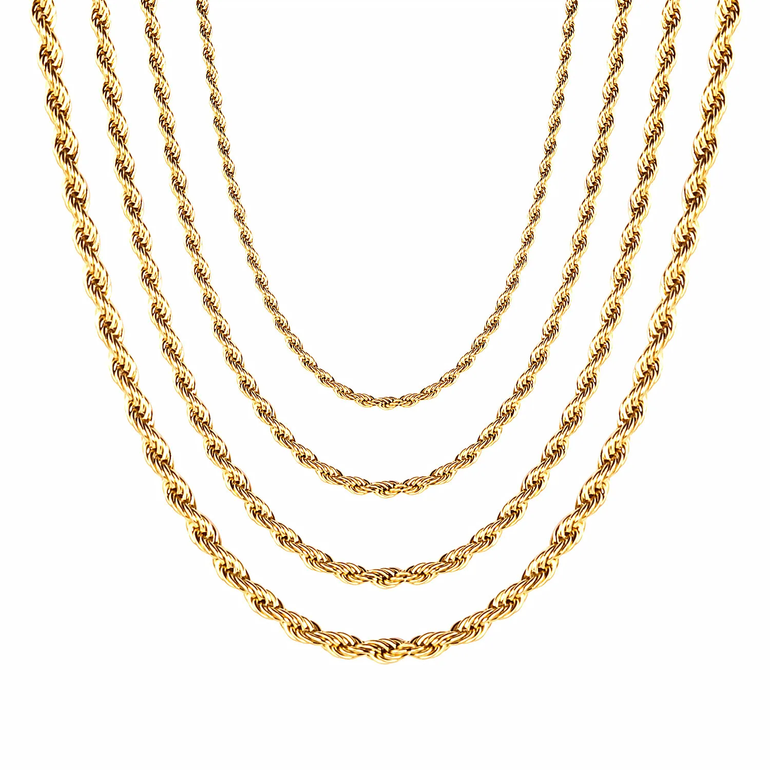 

Hypoallergenic Stainless Steel Chain Jewelry Gold Chain Necklace 18K Gold Filled Chain Necklace, Gold/s available