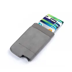 Slim Smart Card Holder PU Leather Wallets Rfid Met