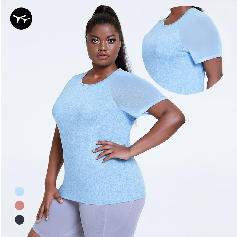 

Plus Size Workout Shirts For Women Short Sleeve Plain Tees Quick Dry Gym Athletic Tops Yoga Exercise Short Sleeve T Shirts