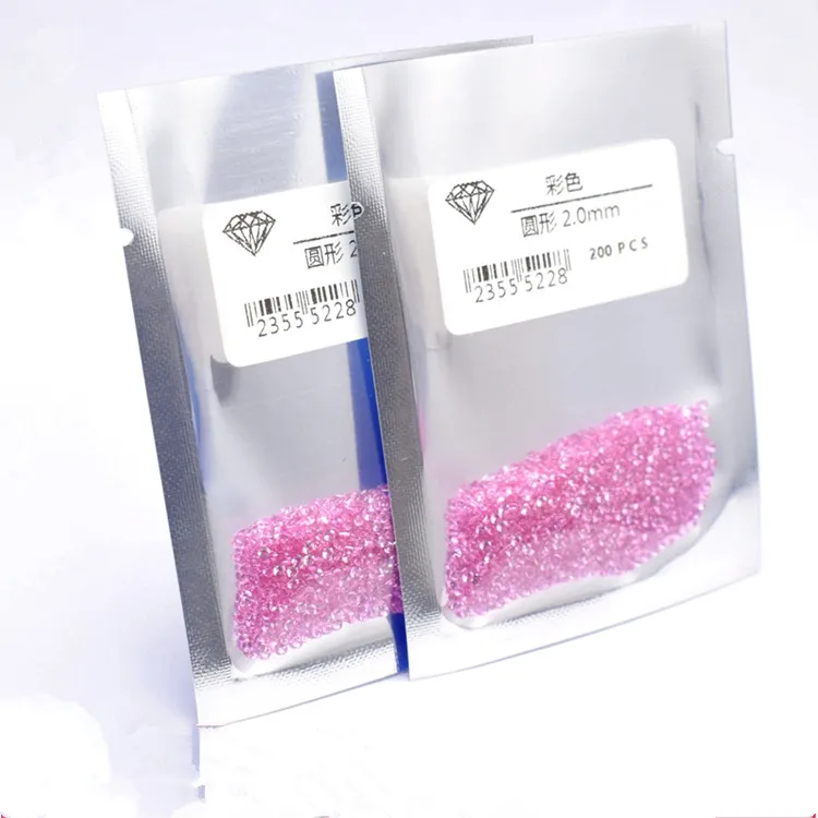 Hot Sale 1000pcs/Bag  Lab 1mm 2mm 3mm Melee Dark Red Round Rose Gemstone pink  Ruby