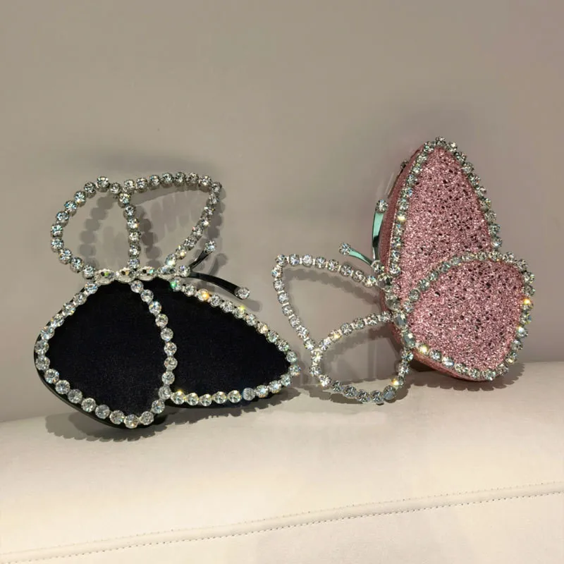 

2022 New diamond clutches fashion evening clutch butterfly shape purse for women, Accept customized )