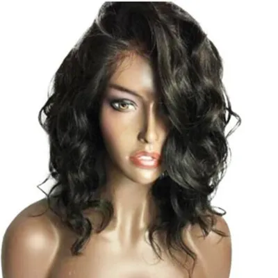 

African black chemical fiber hairs headgear black partial small curly wave short curly hair female wigs