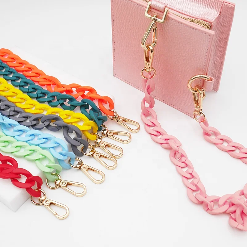 

Hotsale Multi Color Rubber Feel Matt Acrylic Waist Purse Shoulder Strap Messenger Crossbody Bag Handbag Chain