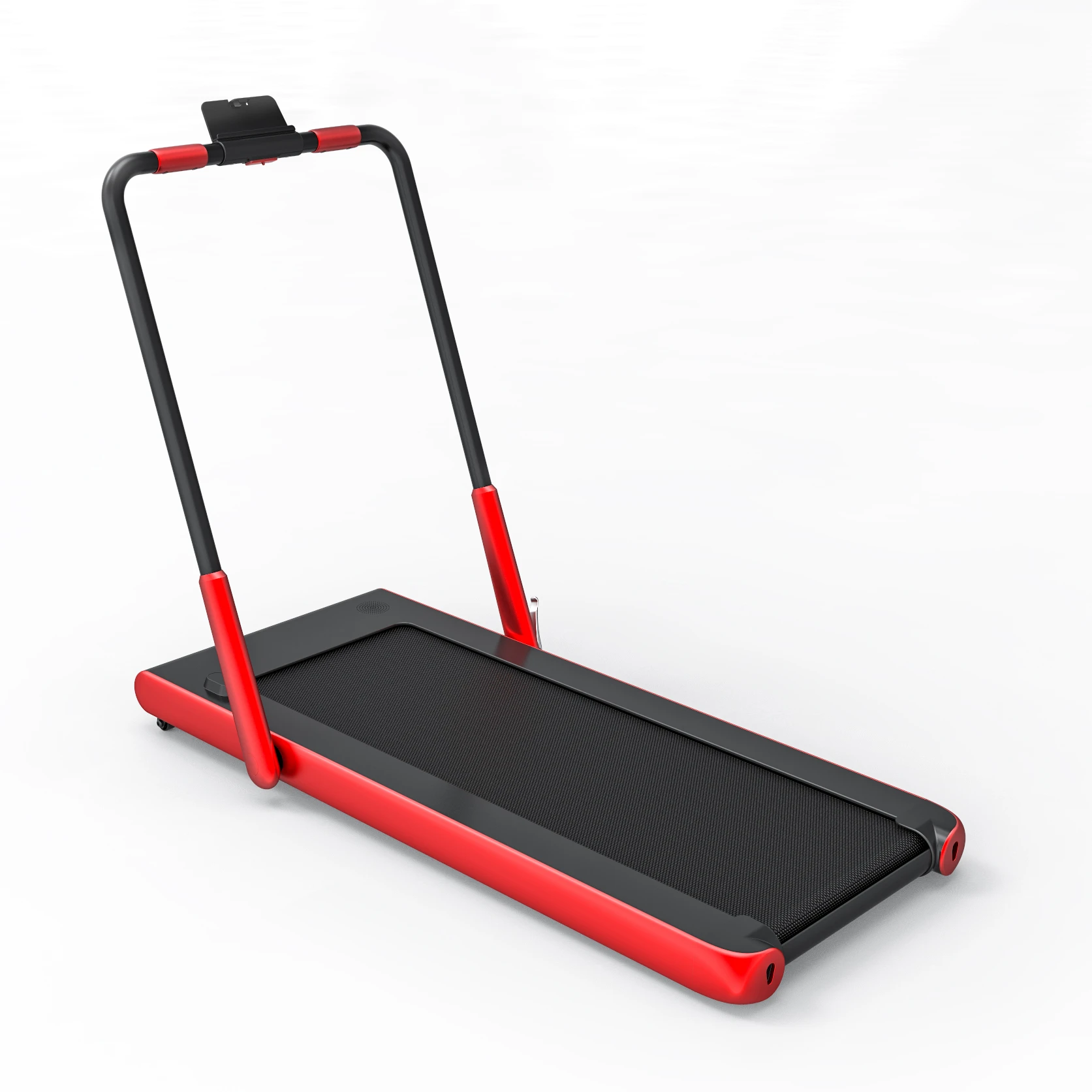

2021 folding treadmill remote control 2 in 1 design space saving fitness running and walking machine, Silvery/red/blue/black