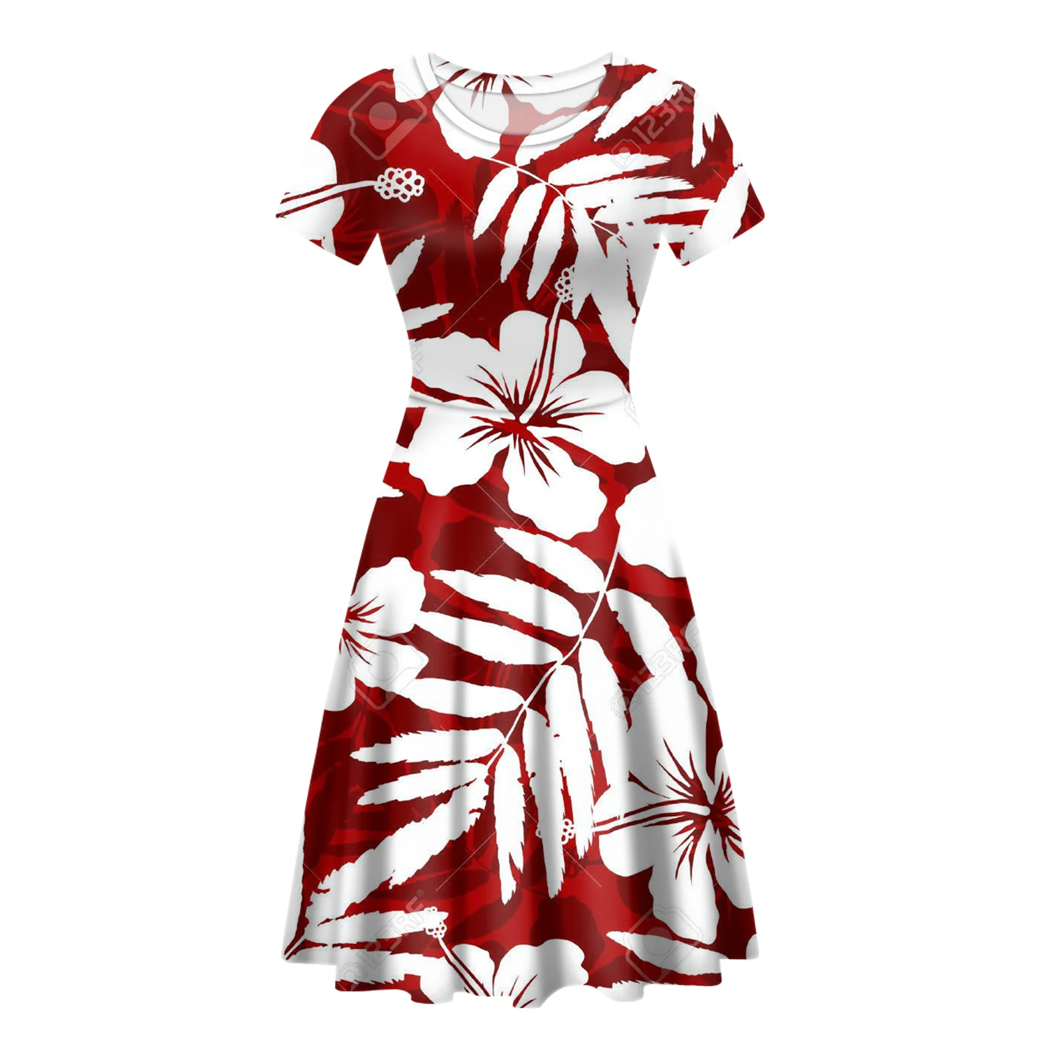 

High Quality Hawaiian Dress For Women Polynesian Traditional Tribal Print Casual Short Dresses Oversized Retro Designer Dress, Customized color