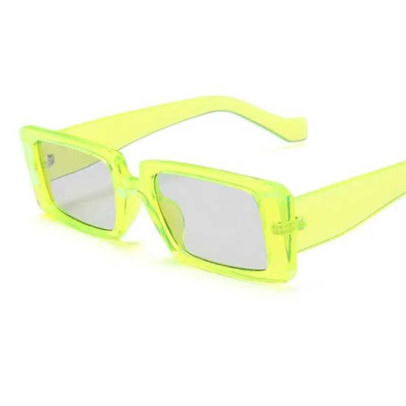 

Lime Green Square Frame Sunglasses Women Men Brand Designer Rectangle Sun Glasses Fashion inspired Eyewear Yellow Gafas de so