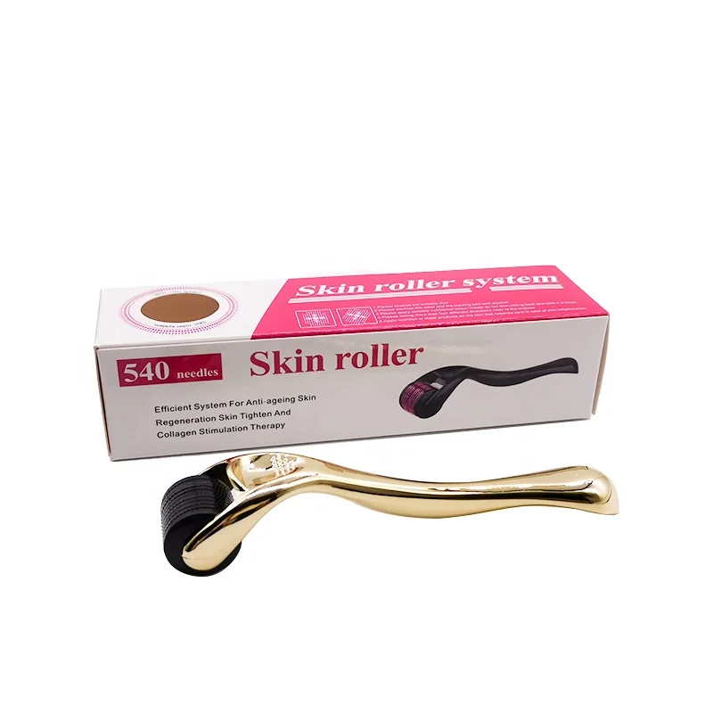

Gold Color Professional Medical Grade Titanium 540 Microneedling Derma Roller 0.5mm, Multiple colors/customized