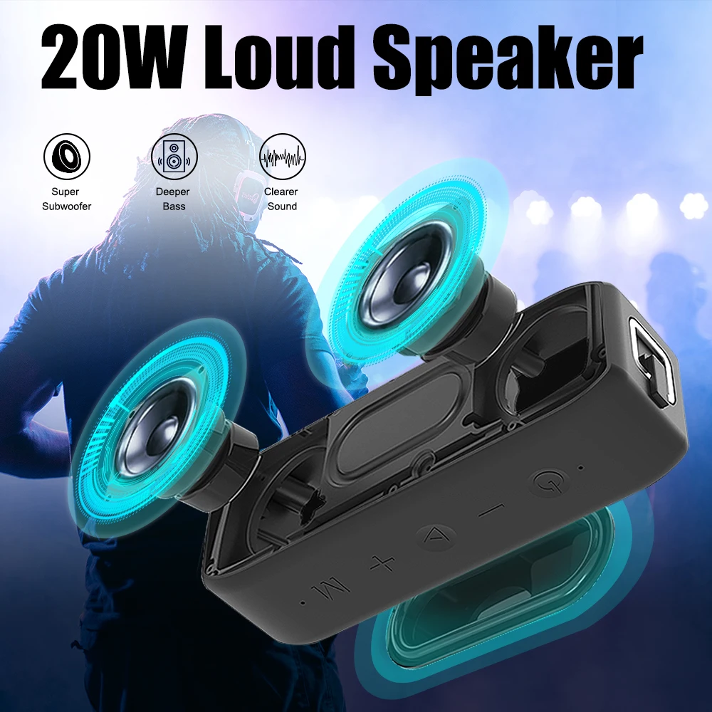 20W Loudspeaker Box Great BT Hifi Stereo High Quality Mini dj Portable Wireless Bluetooth Speakers - ANKUX.COM