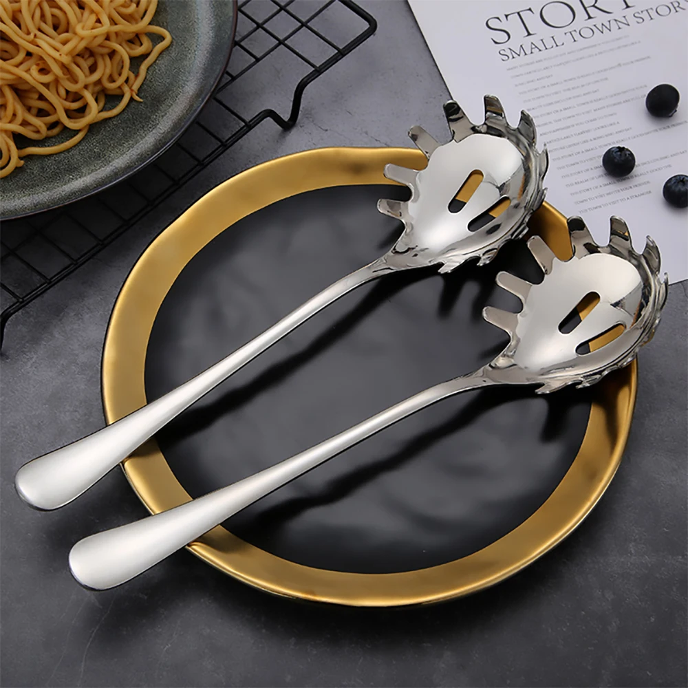 

Pasta Scoops Pasta Noodle Spoon Pasta Scoop colander Noodle Spaghetti Ladle Slot Spoon Stainless Steel Colander Kitchen Gadget, Silver