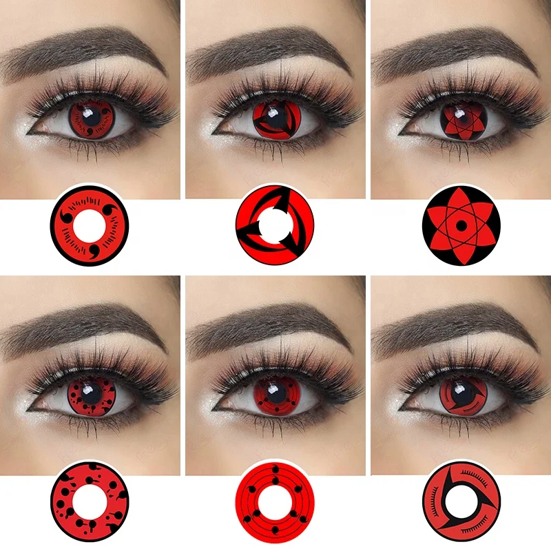 

Wholesale freshgo pseyeche 140 models cosplay halloween contact lenses crazy lens yearly sharingan contact lens for dark eyes