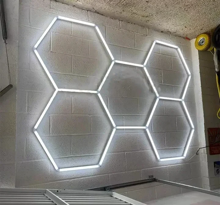 Hot Sale 110-220V Aluminum Body Fast Dissipation Workshop Inspection Hexagon Light Honeycomb Led Light for Car Garage Led Light