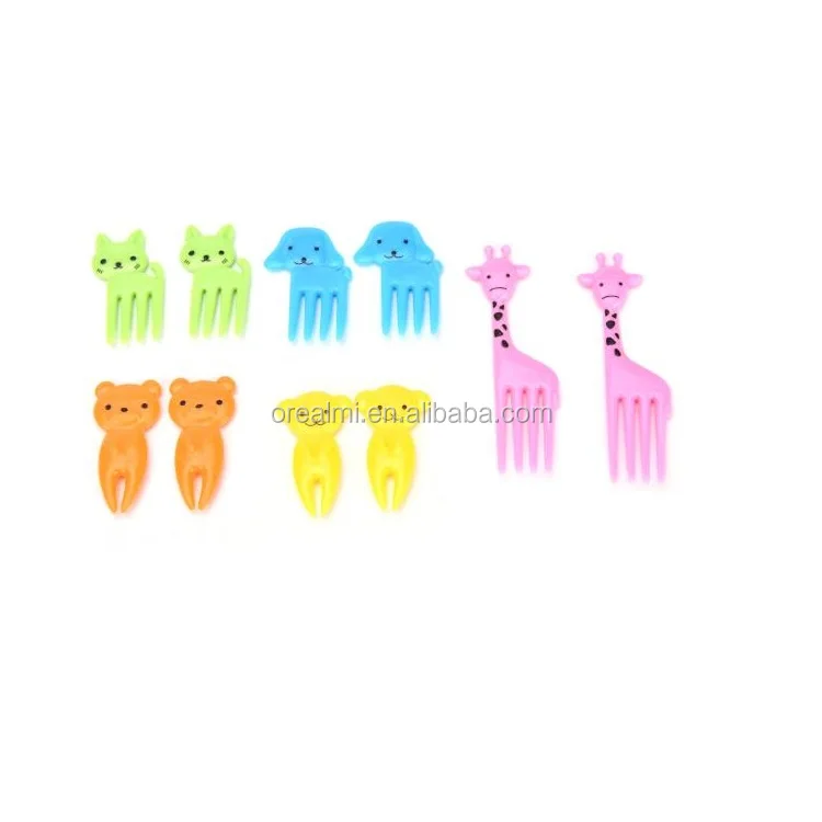 

10 Pcs giraffe food picks kitchen gadgets food grade plastic food fruit forks 3 to 6 cm