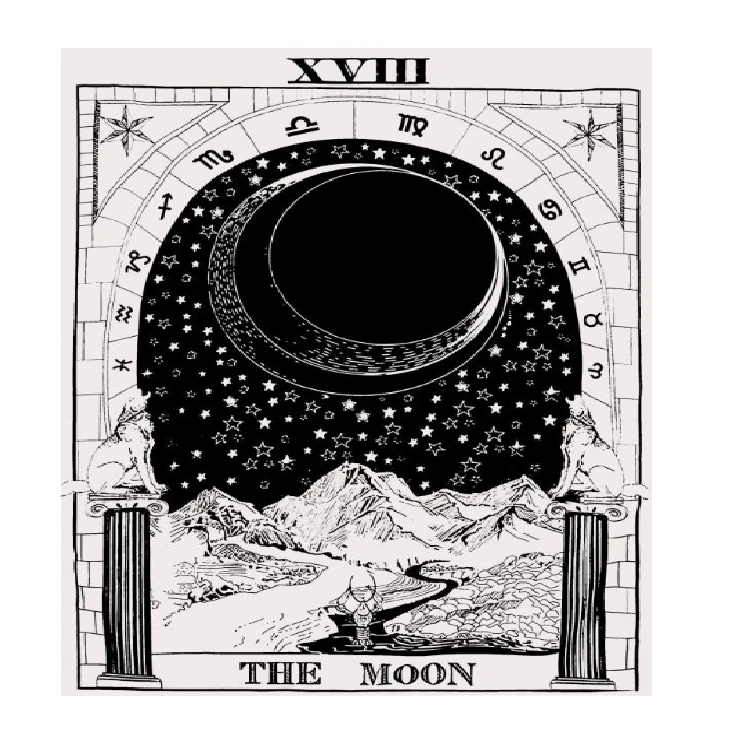 

BLEUM CADE Tarot Cloth The Moon The Star The Sun Blanket Medieval Europe Wall Hanging Tapestry Mysterious Wall Home Decor, Customized color