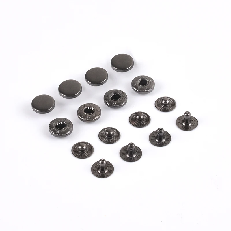 

Dropshipping (a bag of 100 pcs) metal Leather Fastener Sewing Screw Press Spring Belt Button Snap Button, Gunblack