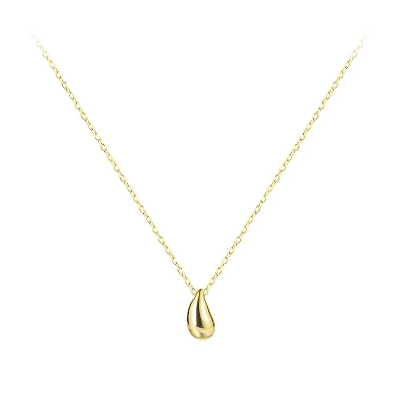 

s925 sterling silver water drop female necklace niche design necklace cold wind clavicle chain, Picture shows