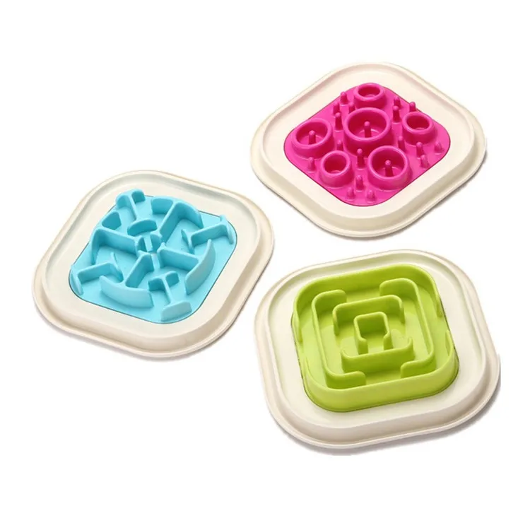 

Pet Dog Bowl Slow Feeder Feeding Stations New Pet Food Slow Bowls Puppy Feeding Bowl, Red/green/blue