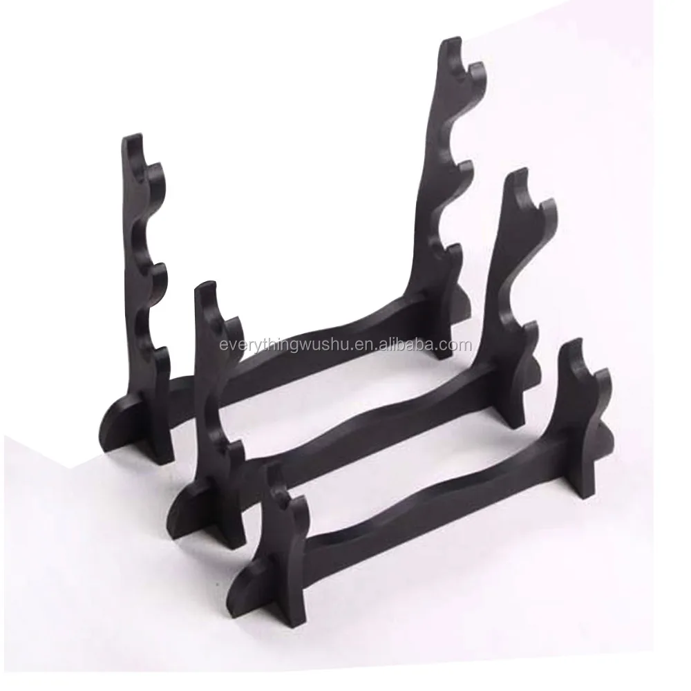 Black Wood Wall Mount Samurai Sword Katana Holder Stand Hanger Bracket Rack Display 1/2/3 Layer 4.9