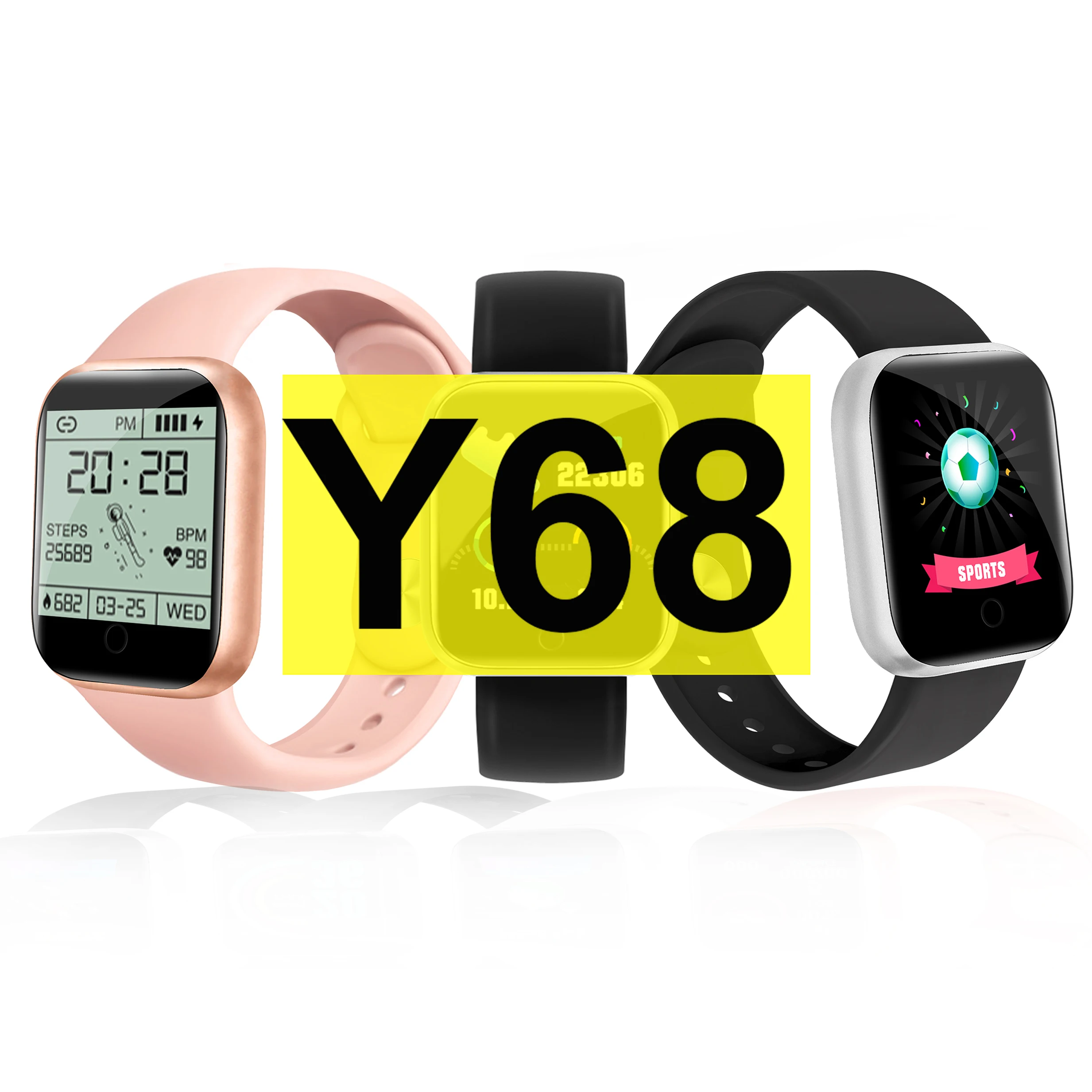 

Y68 Smart Watch Men Wristwatches Smartwatch Heart Rate Fitness Monitor Men Gift Reloj Inteligente Y68 D20