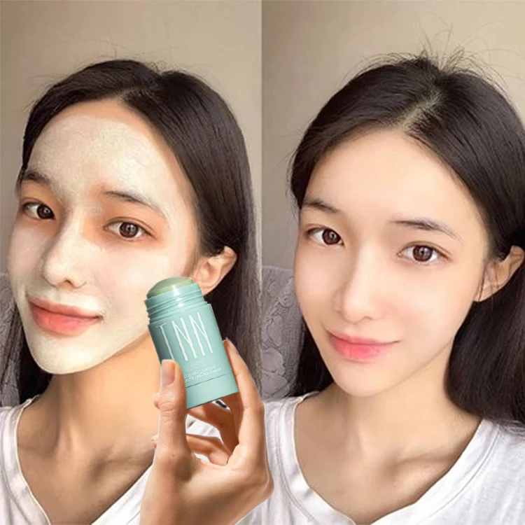 

New Green Tea Purifying Deep Cleansing Oil Control Moisturizing Hydrating Skin Rotating Kaolin Clay Stick Mask