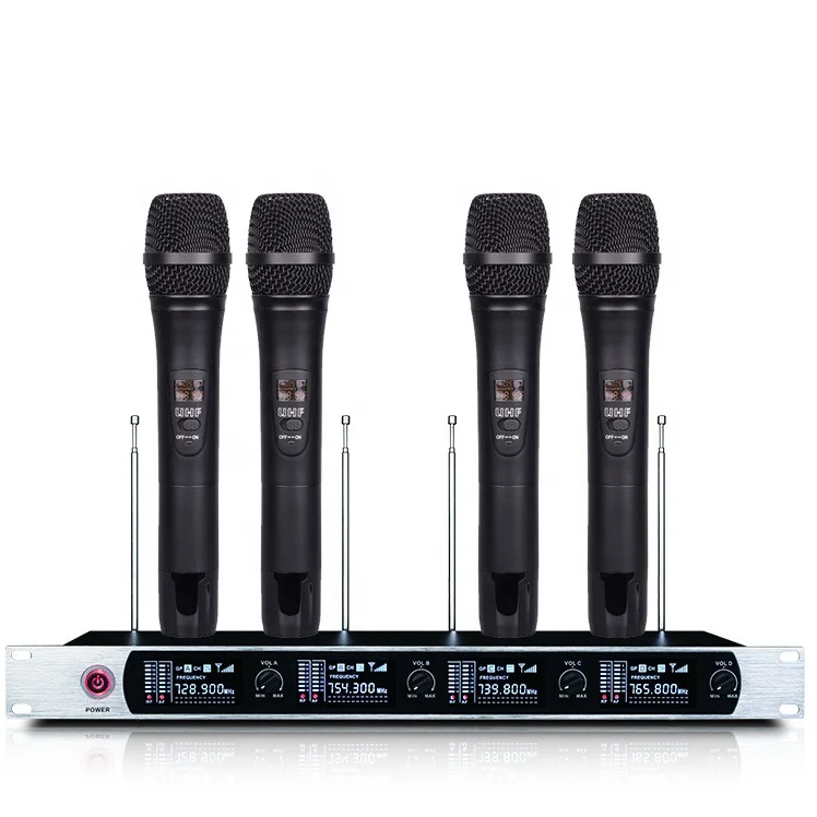 

hot Sound 4 8 Channel Studio Microphone Handheld Microphone UHF Wireless Microphone system on Studio Singing conference Disco