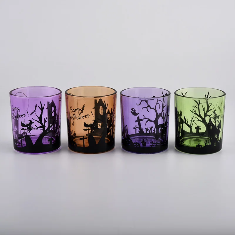 amber transparent cylinder glass candle vessels