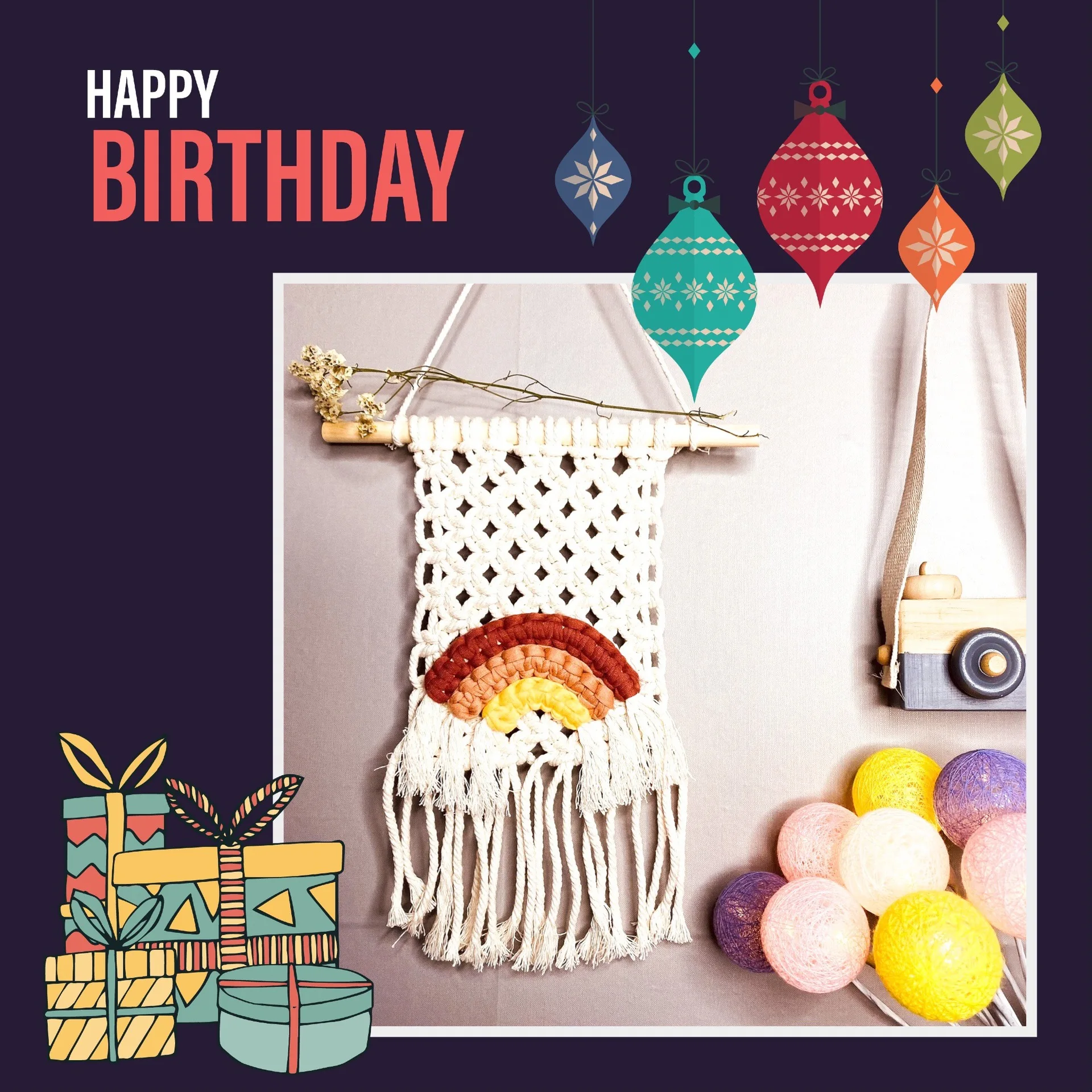 

Hot Selling Nordic Style Macrame Rainbow Home Wall Decoration Tapestry