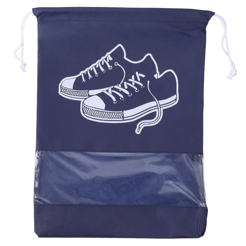 

Shoes Storage Bag Travel Ladies Golf Shoes Women Bags Polyester Drawstring Home Clear Reusable Storage Bag, Gray, black