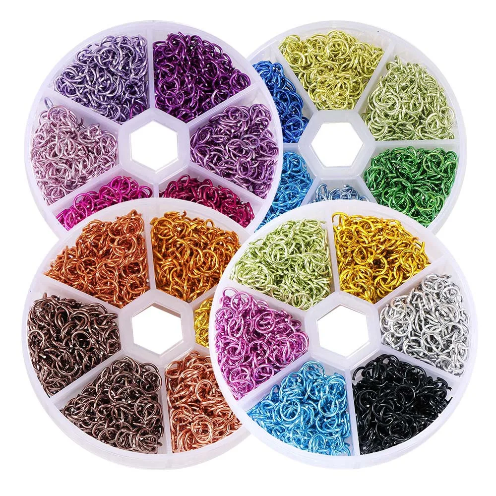

1080pcs/box Mix Different Colors Round Open Jump Ring Aluminum O Shape Colorful Jump Rings for Jewelry Findings&Components