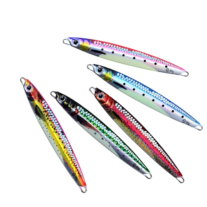 Alpha 40g 60g 80g 100g 120g 150g 200g Lead Fishing Baits Metal Jig Lure 3D Printing Fishing Hard Jig Lures