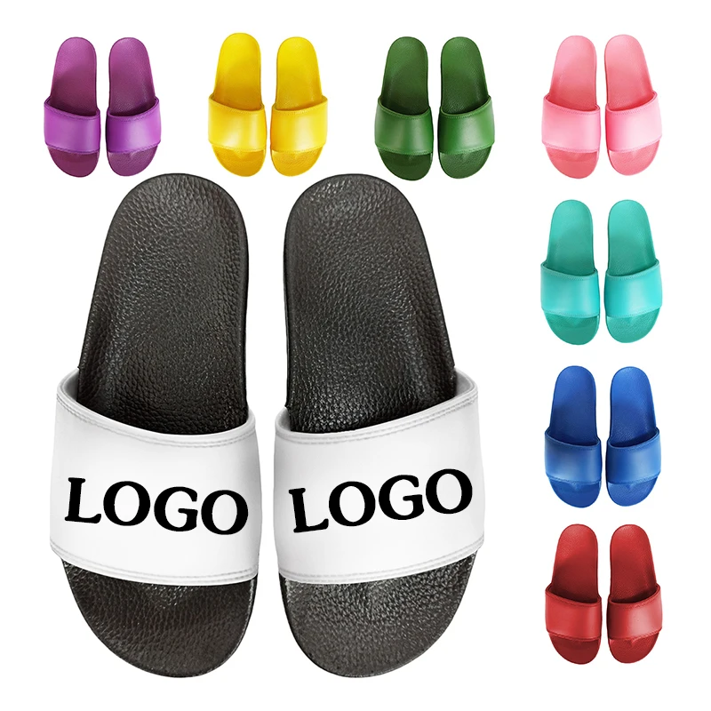 
Custom Logo Unisex Slide Sandals Slippers Man House Bathroom Eva Rubber Leather Women Home Indoor Slipper For Men 